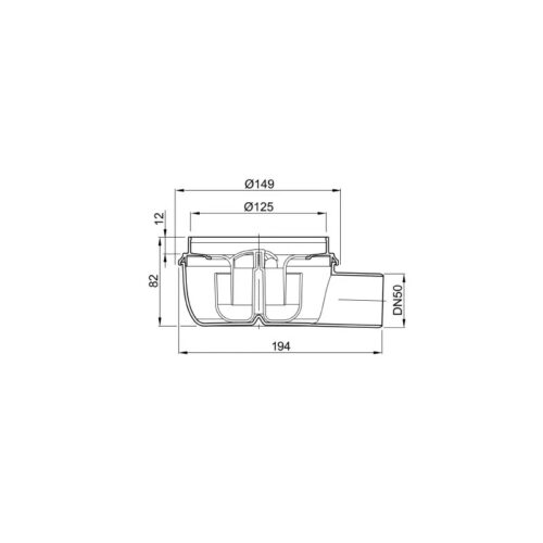 ACO EasyFlow Trap Base with Horizontal Outlet DN50 Dry Type Low Profile - Image 2