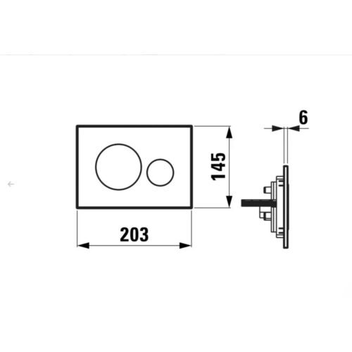 LAUFEN MOON Dual-Flush Plate, Black Matt, H9001147160001 - Image 3